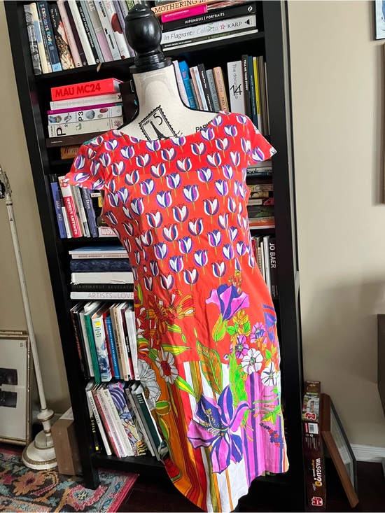 Paul Brial Dresses & Skirts - Vintage Paul Brial Bright Floral Midi Dress in Red and Multicolor 8-10